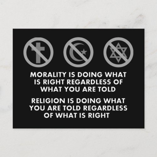 Morality and Religion Postcard
