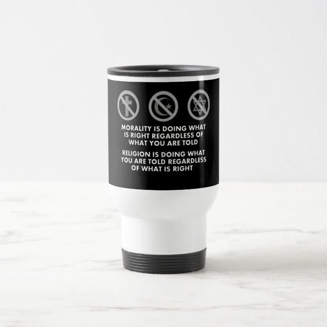 Morality and Religion Travel Mug (Center)