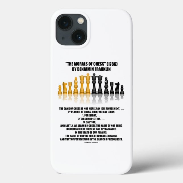 Morals Of Chess Benjamin Franklin Reflective Chess Case-Mate iPhone Case (Back)