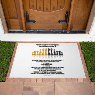 Morals Of Chess Benjamin Franklin Reflective Chess Doormat
