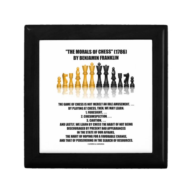 Morals Of Chess Benjamin Franklin Reflective Chess Gift Box (Front)