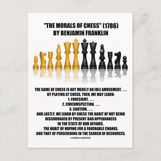 Morals Of Chess Benjamin Franklin Reflective Chess Invitation