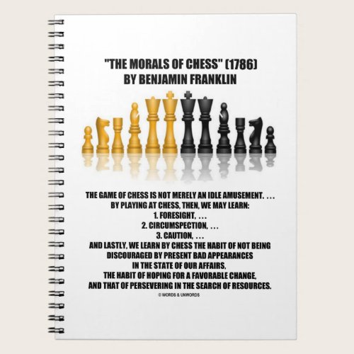 Morals Of Chess Benjamin Franklin Reflective Chess Notebook
