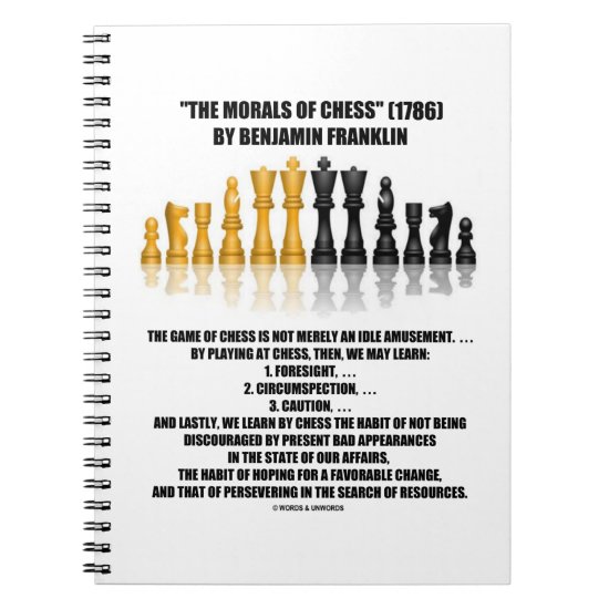 Morals Of Chess Benjamin Franklin Reflective Chess Notebook