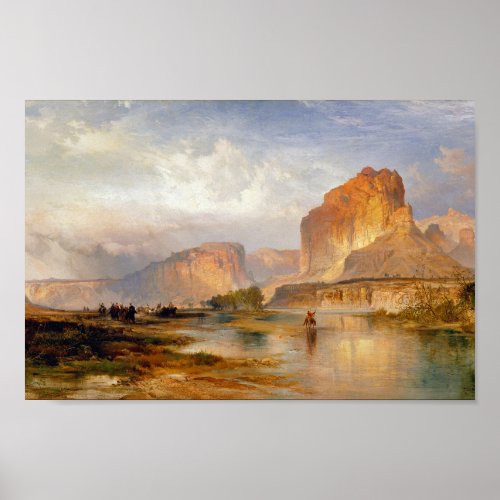 Moran Cliffs of Green River Painting Poster