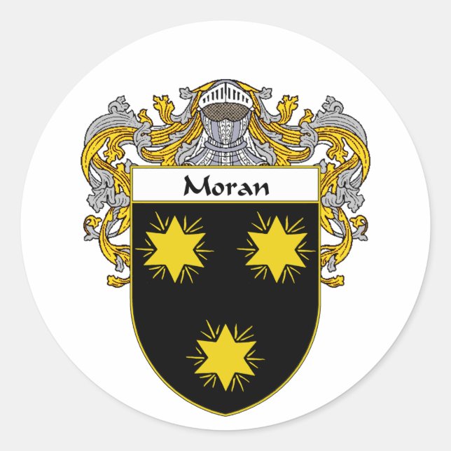 Moran Coat of Arms (Mantled) Classic Round Sticker (Front)