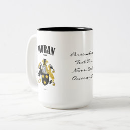 Moran Family Crest, Translation &amp; Meaning Two-Tone Coffee Mug