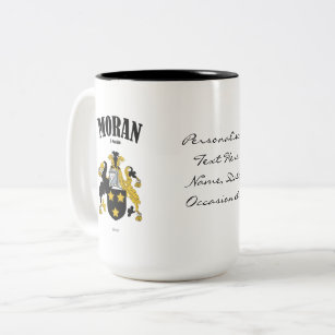 Moran Family Crest, Translation & Meaning Two-Tone Coffee Mug