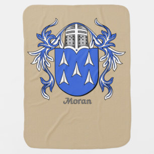 Moran Heraldic Shield and Mantling Receiving Blanket