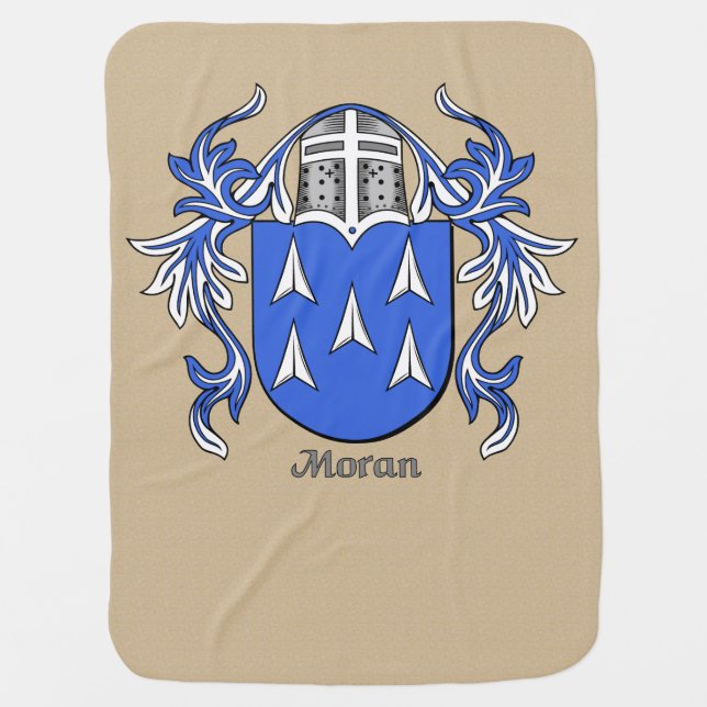 Moran Heraldic Shield and Mantling Receiving Blanket (Front)