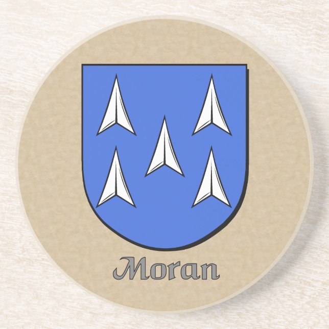 Moran Heraldic Shield Drink Coaster (Front)