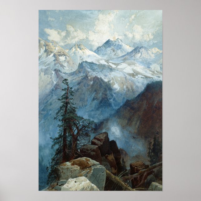 Moran Summit of the Sierras Painting Poster (Front)