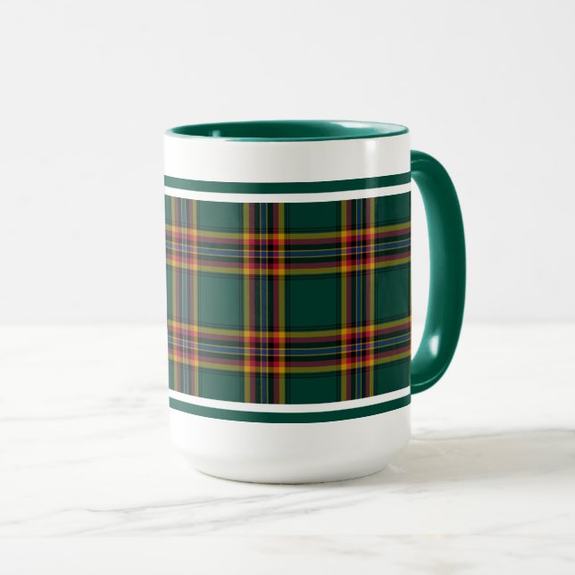 Moran Tartan Forest Green Irish Plaid Mug (Front Right)
