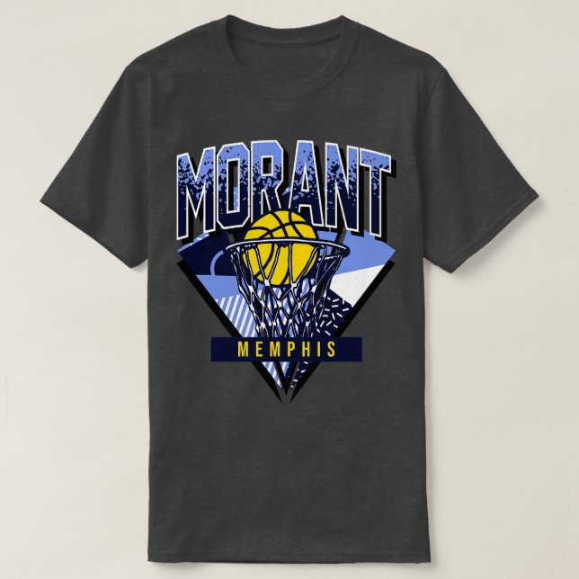 Morant Retro Memphis Basketball Throwback T-Shirt (Design Front)