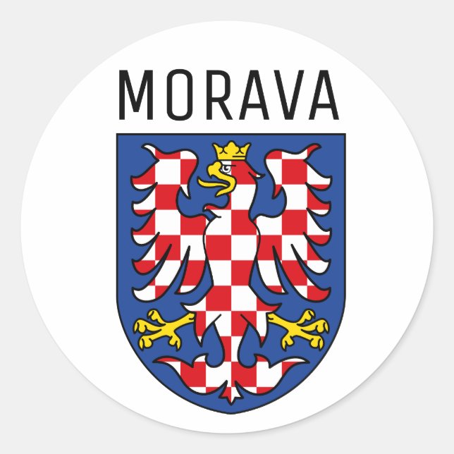 Moravia coat of arms - CZECHIA Classic Round Sticker (Front)