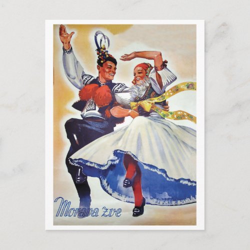 Moravia Folk Dance Czech Republic Postcard