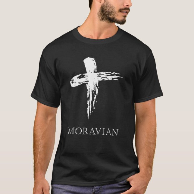 Moravian Ash Wednesday Catholic Christian Crucifix T-Shirt (Front)