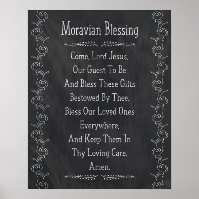 Moravian Blessing - Old Salem Prayer Religious Poster (Front)