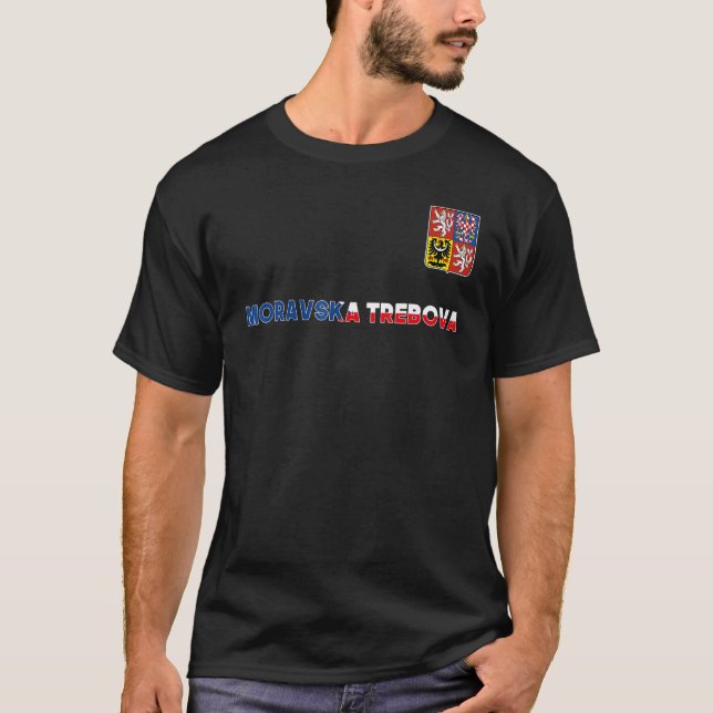 Moravska Trebova Czech Republic Heart Flag Coat Ar T-Shirt (Front)