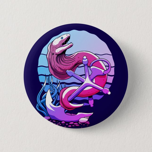 Moray Eel and Anchor Button (Front)