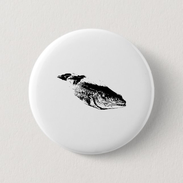 Moray Eel Motif Fish Reef Ocean Animals Sea Creatu Button (Front)