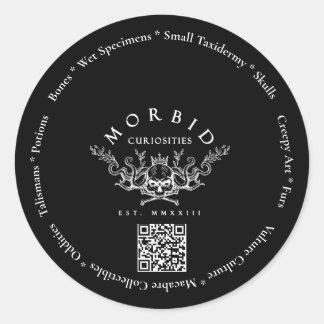 Morbid Curiosities Bones Vulture Culture Taxidermy Classic Round Sticker