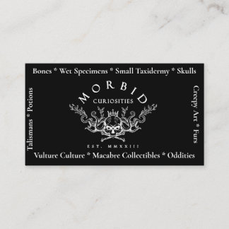 Morbid Curiosity Skull Business Card Macabre