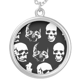 Morbid Gothic Skulls Sterling Silver Necklace