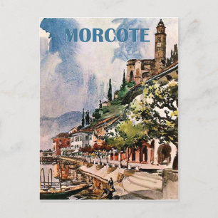 Morcote coastline, lake Lugano, Switzerland Postcard
