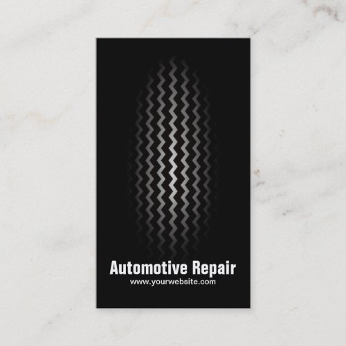 Morden Black  White Tyre Automotive Repair Business Card