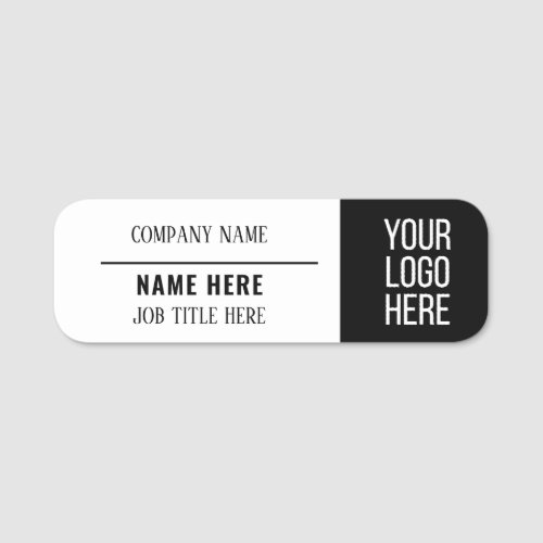 Mordern black white Company name Sales Branding Name Tag