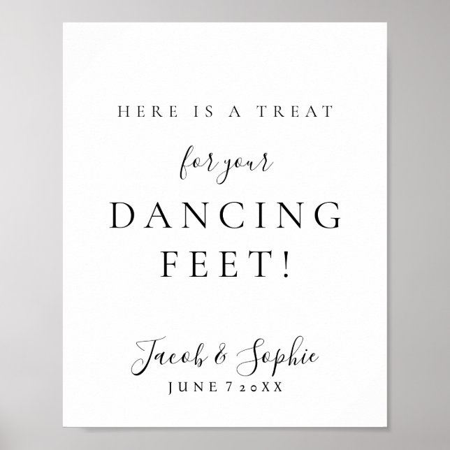 Mordern Dancing feet wedding sign (Front)