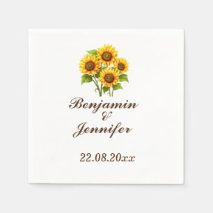 Mordern Elegant Rustic Boho Sunflower Wedding  Napkins