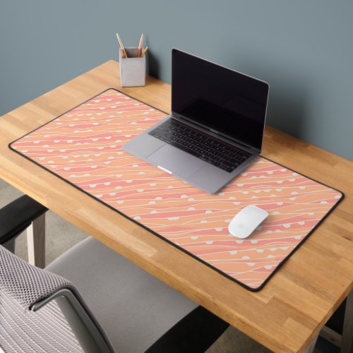 Mordern Melon And Pink Diagonal Stripes Desk Mat