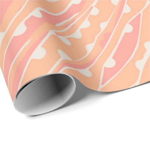 Mordern Melon And Pink Diagonal Stripes Wrapping Paper
