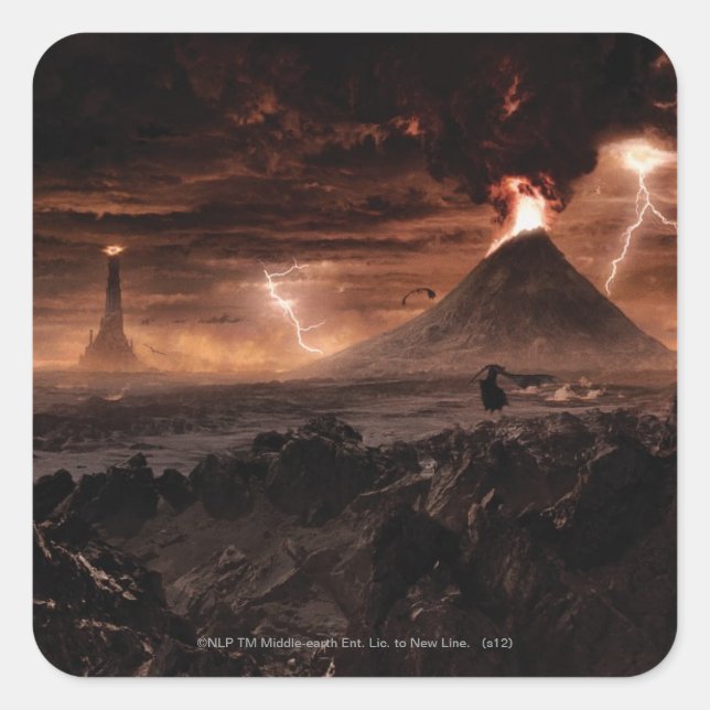 Mordor Lightning Storm Square Sticker (Front)