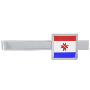 Mordovia Flag Silver Finish Tie Bar