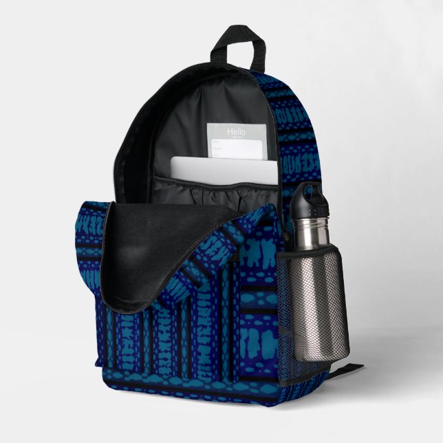 More 1960's Wallpaper Printed Backpack (Back Corner Right (Open))