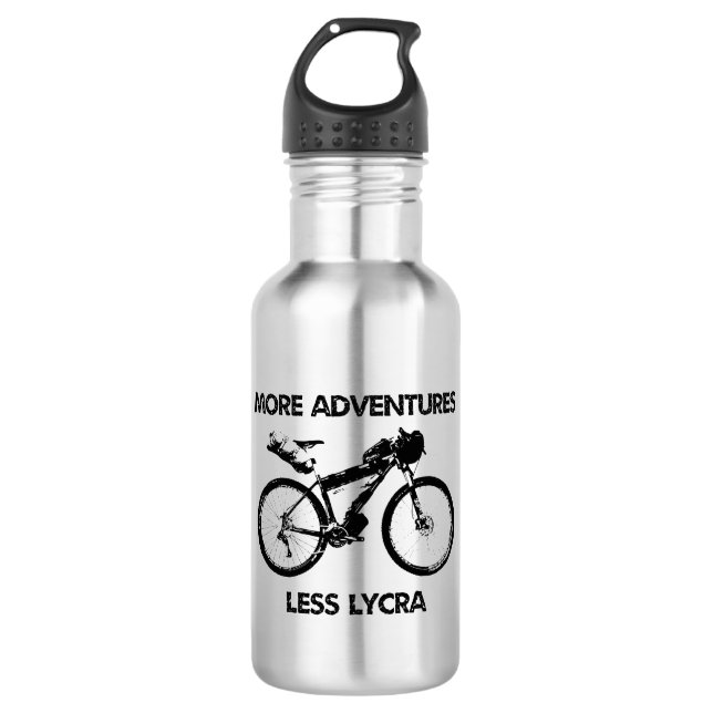 More Adventures Less Lycra Bikepacking Stainless Steel Water Bottle (Front)