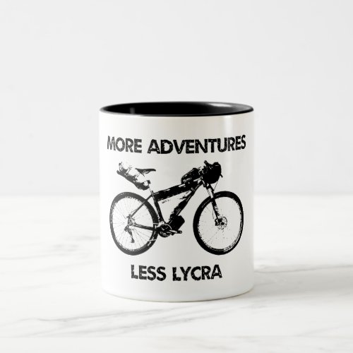 More Adventures Less Lycra Bikepacking Two_Tone Coffee Mug