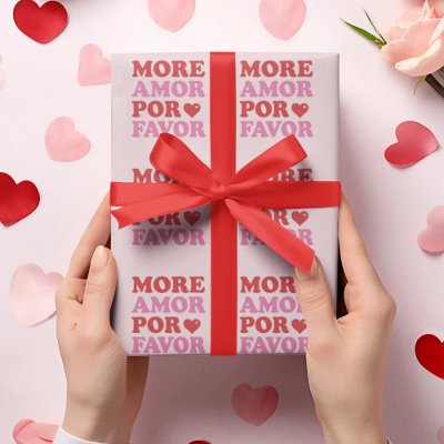 More Amor Por Favor Love Quote Wrapping Paper