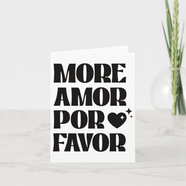 More Amor Por Favor Retro Love Valentine Aesthetic Card (Front)