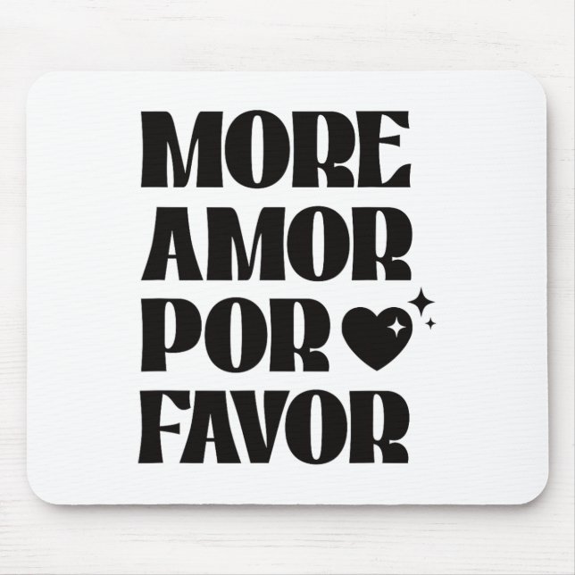 More Amor Por Favor Retro Love Valentine Aesthetic Mouse Pad (Front)