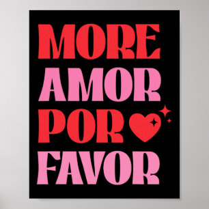 More Amor Por Favor Retro Love Valentine Aesthetic Poster
