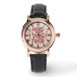 More Amor Por Favor Romantic Spanish Pink Farm Watch