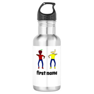 More Apples and Bananas White Personalized 18 oz. Stainless Steel Water Bottle