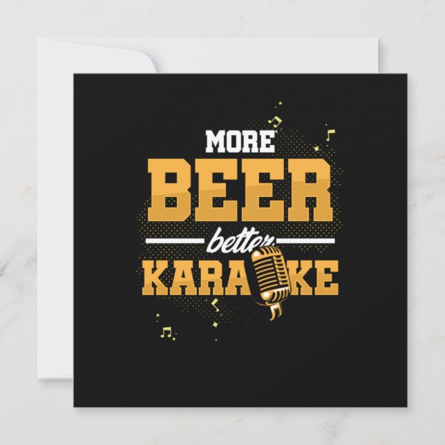 More Beer Better Karaoke Microphone Singing Gift Invitation (Front)