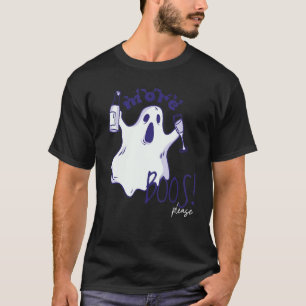 More Boos Please Ghost Beer Drinking  Halloween Gr T-Shirt
