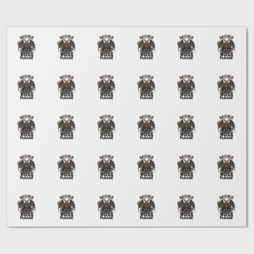 More Boss Please Halloween Demon Skeleton Axe Hour Wrapping Paper