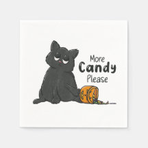More Candy Please Halloween Black Cat
